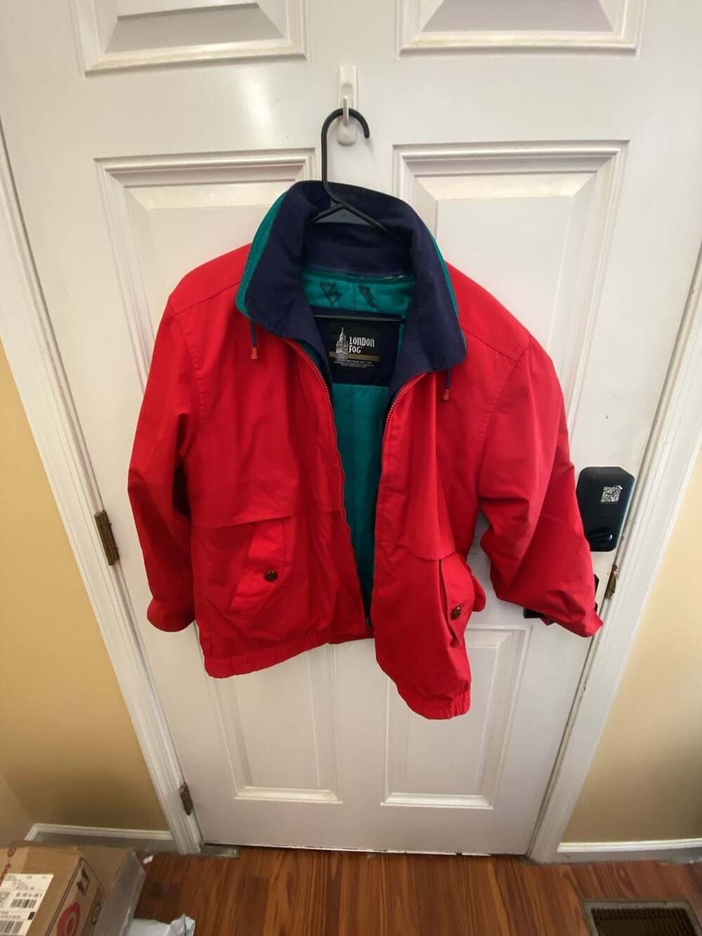 London Fog Vintage Jacket Size S Red Green Full Zip Winter Coat